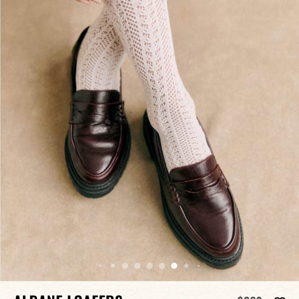 Sezane Albane Loafers in Glossy Burgandy
